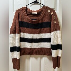 Striped FULL CIRCLE TRENDS cropped sweater🖤